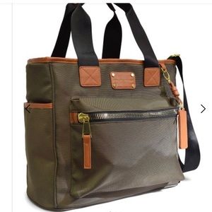 Adrienne Vittadini Olive and Tan Shoulder Bag